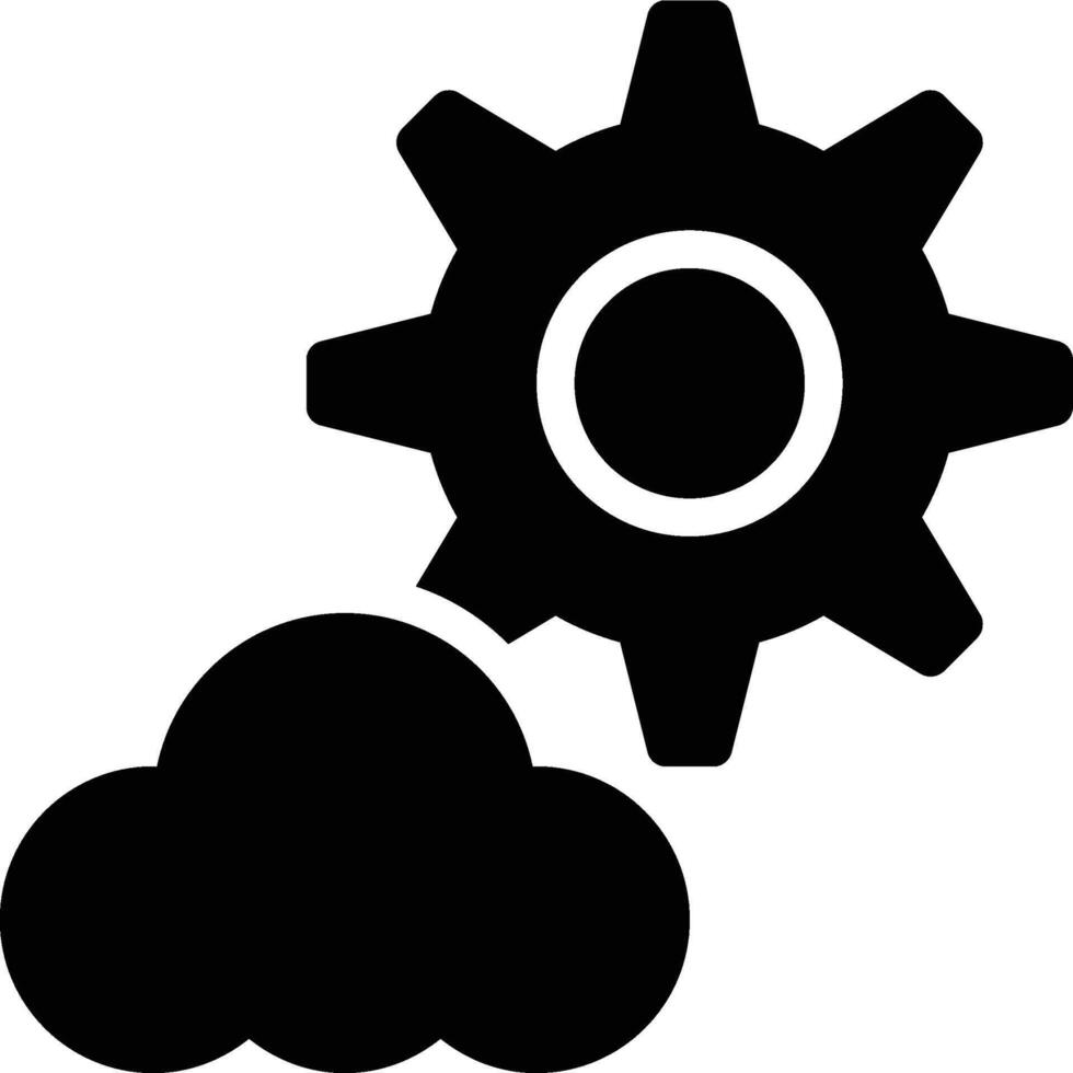 Cloud Setting, Cloud Configuration, Cloud Setup Glyph Solid Icon vector