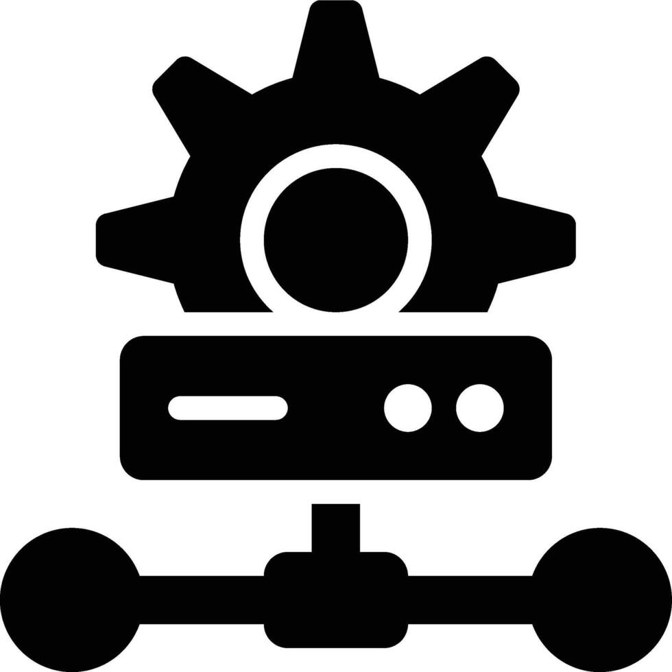 Server Configuration, Server Setting, Server Setup Glyph Solid Icon vector