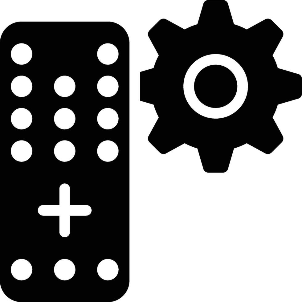 Remote Control, Settings, Remote Setting Glyph Solid Icon vector