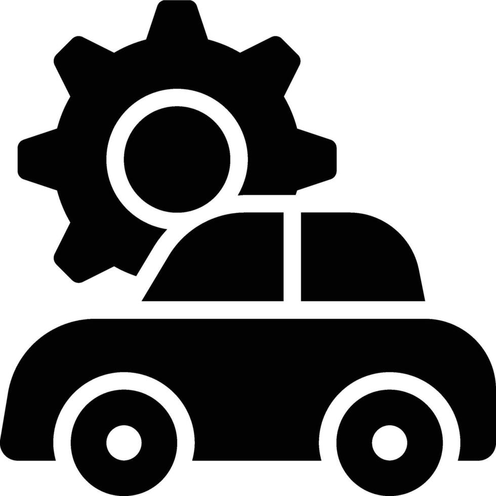 Car Setting, Vehicle Setting, Autonomous Car Glyph Solid Icon vector