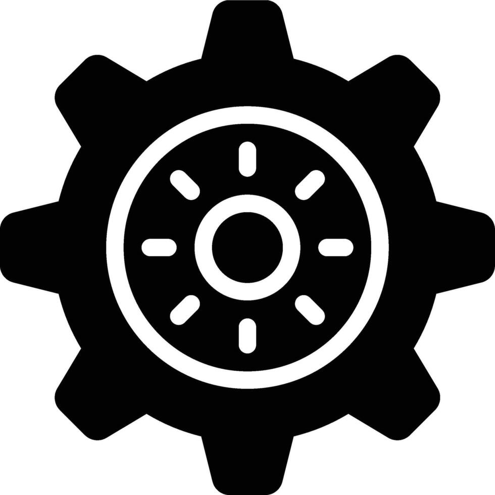 Brightness Control, Brightness Setting, Brightness Adjustment Glyph Solid Icon vector