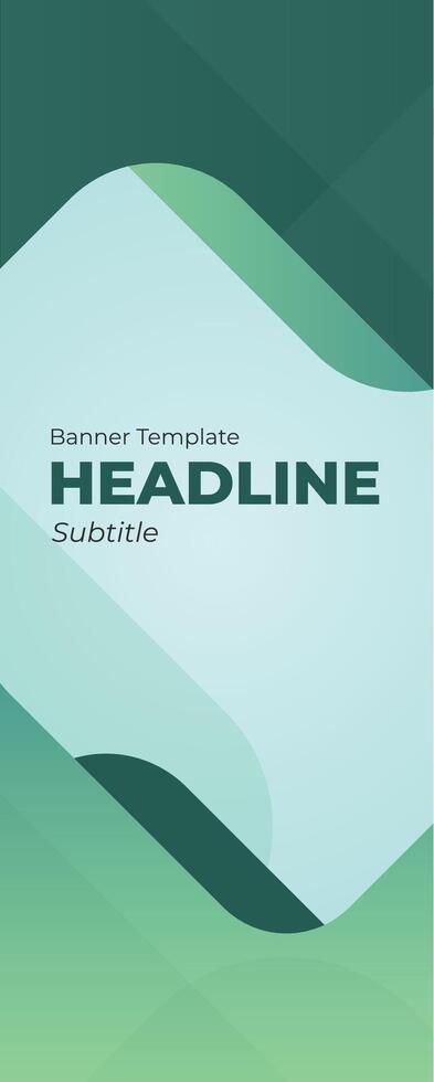 Fresh Green and Blue Simple Minimalist Business Vertical Banner Template vector