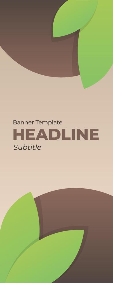 Natural Green and Brown with Leaves Business Vertical Banner Template vector