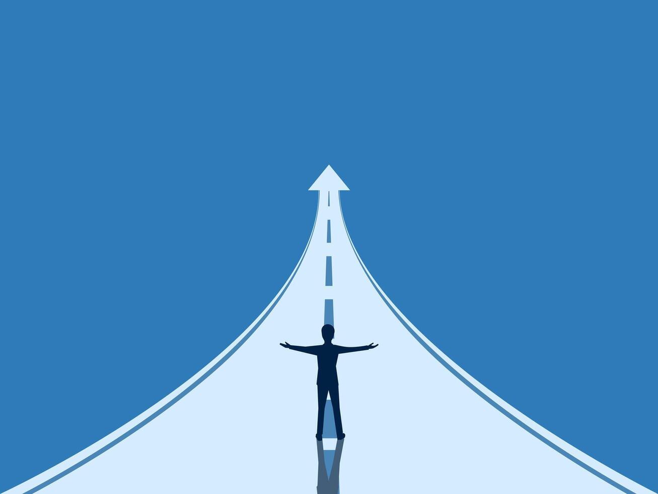 Entrepreneurs on the road to growth opportunities vector