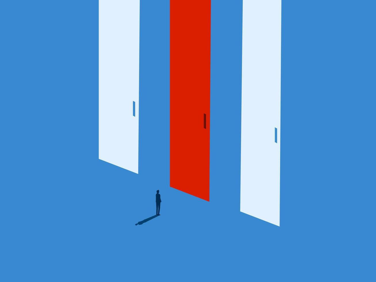 The best choice, Businessman chooses different big door vector