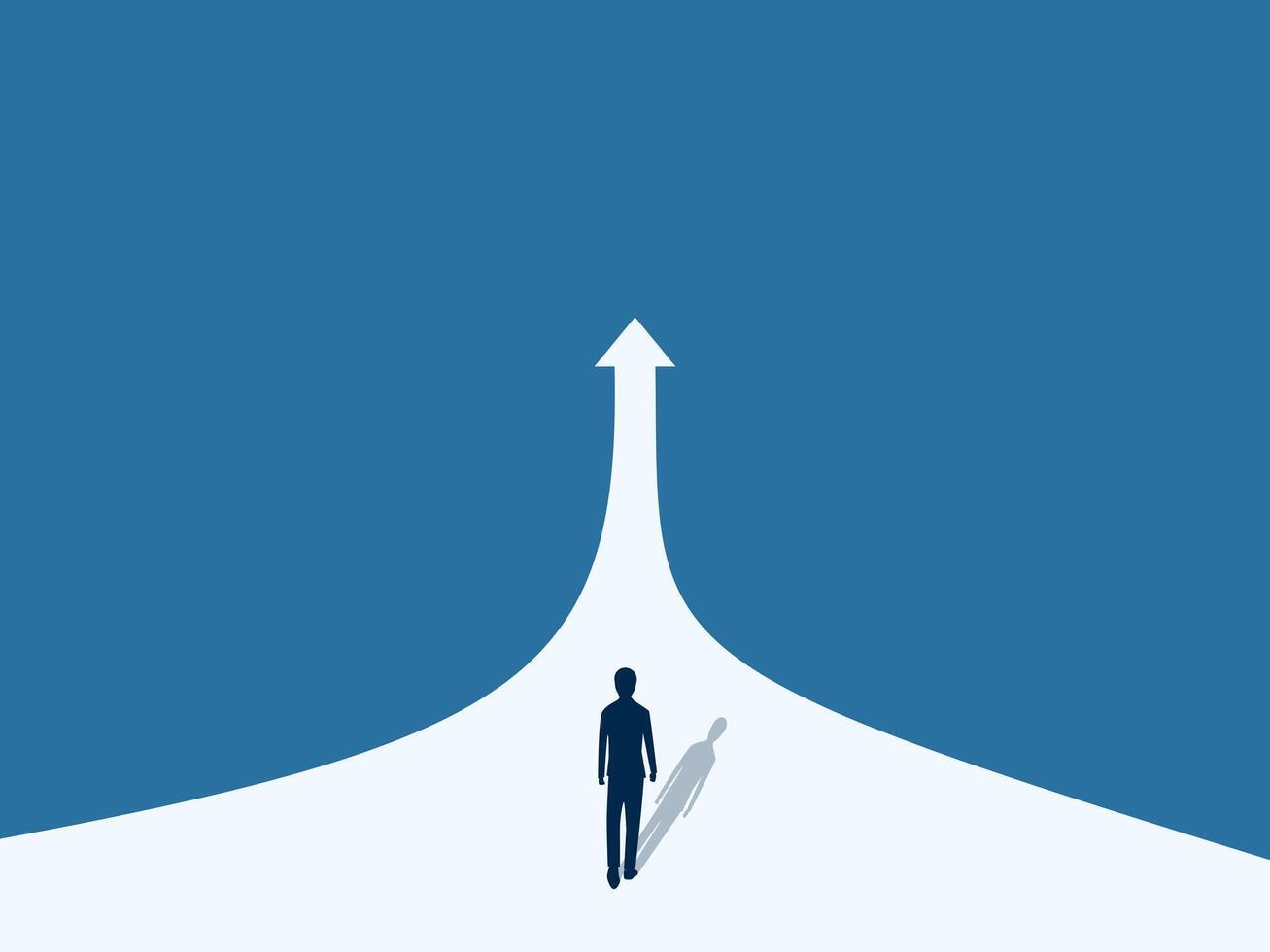 Businessman on the career road, business concept vector