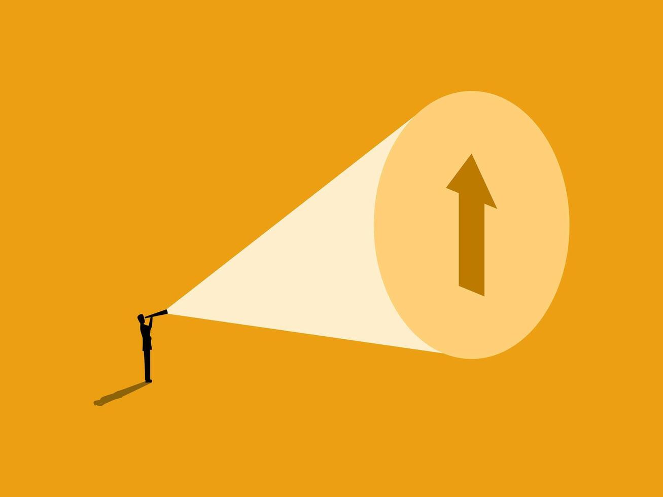 Visionary business leaders hold binoculars and look for arrows of growth vector