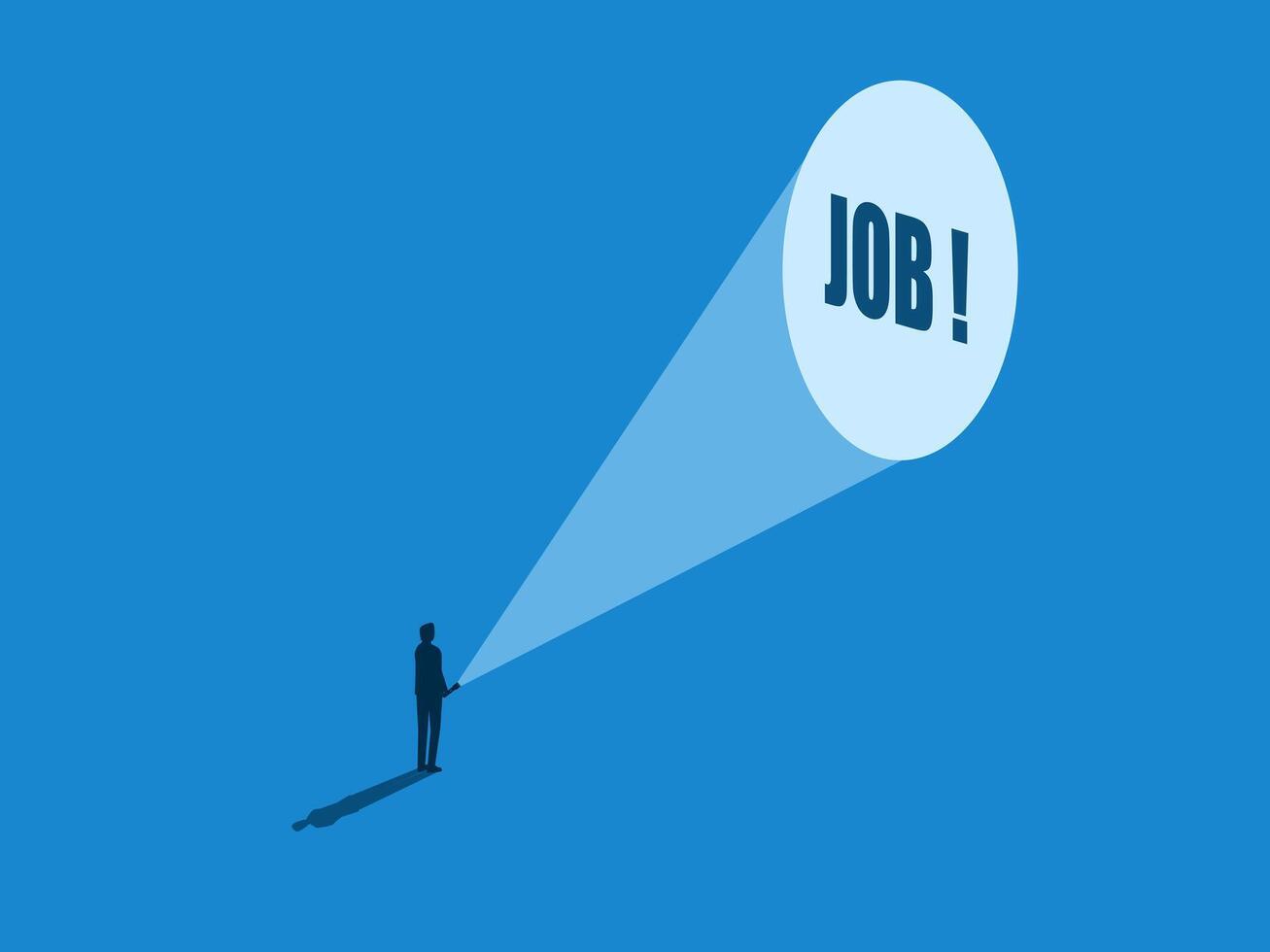 Business team shines a spotlight on job opportunities vector