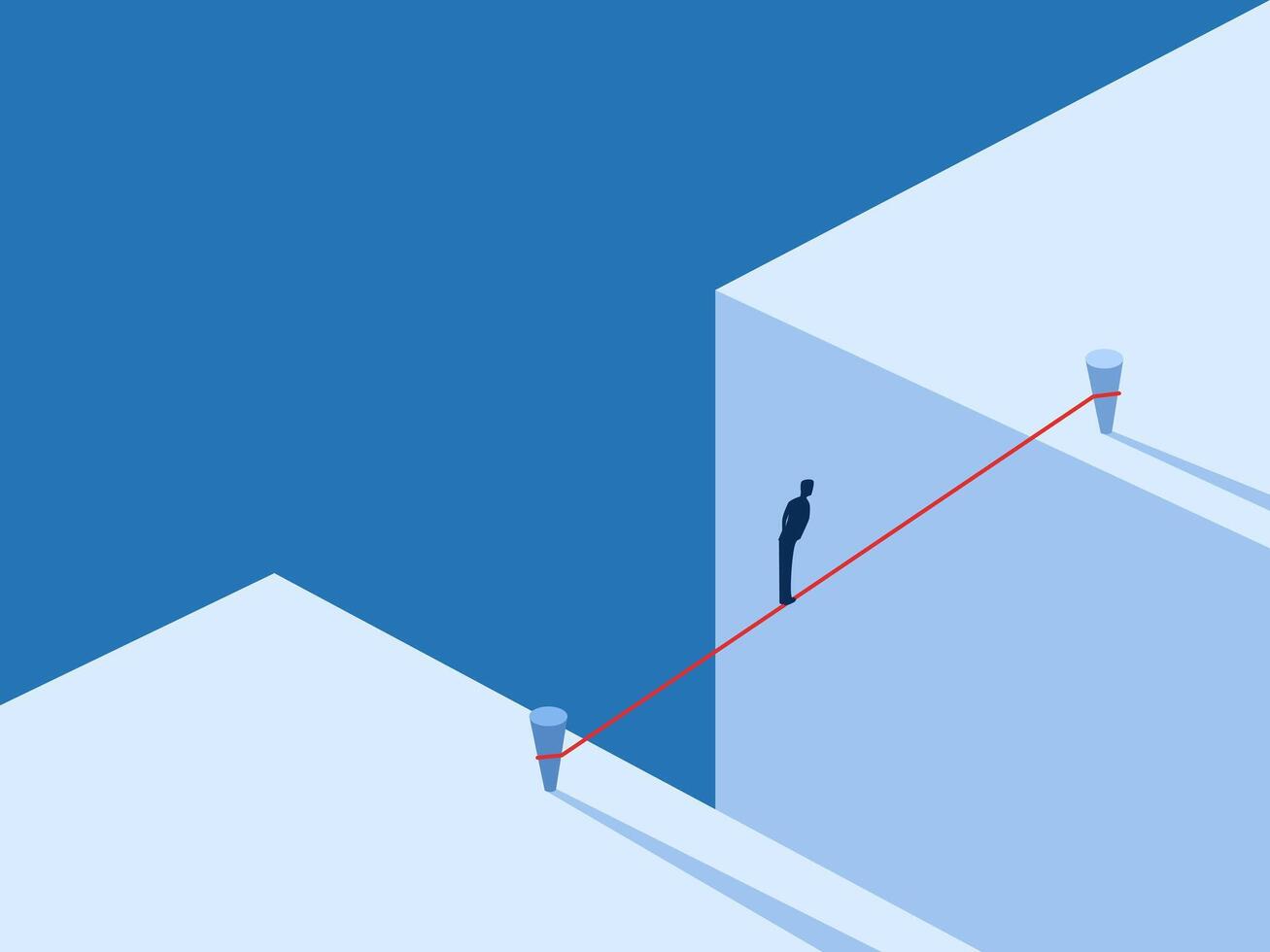 Strategy Concept, Businessman Walking on a Gap vector
