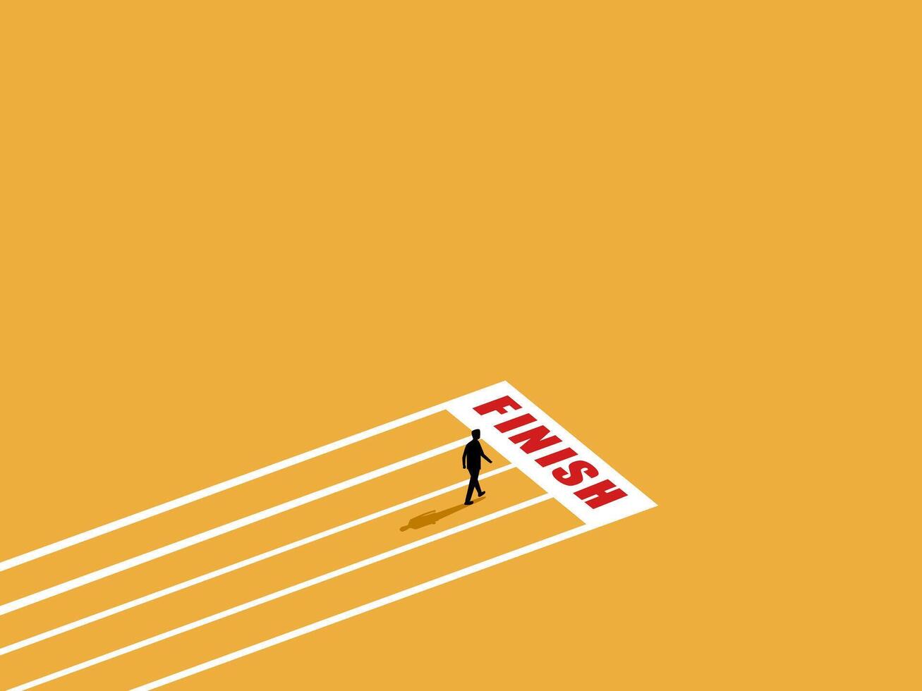 Success, Victory, Businessman Walking to the Finish Line vector