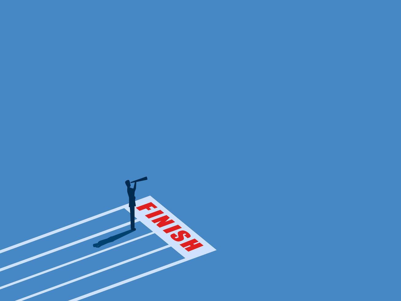 Success, Victory ,Businessman looking for a new finish line vector