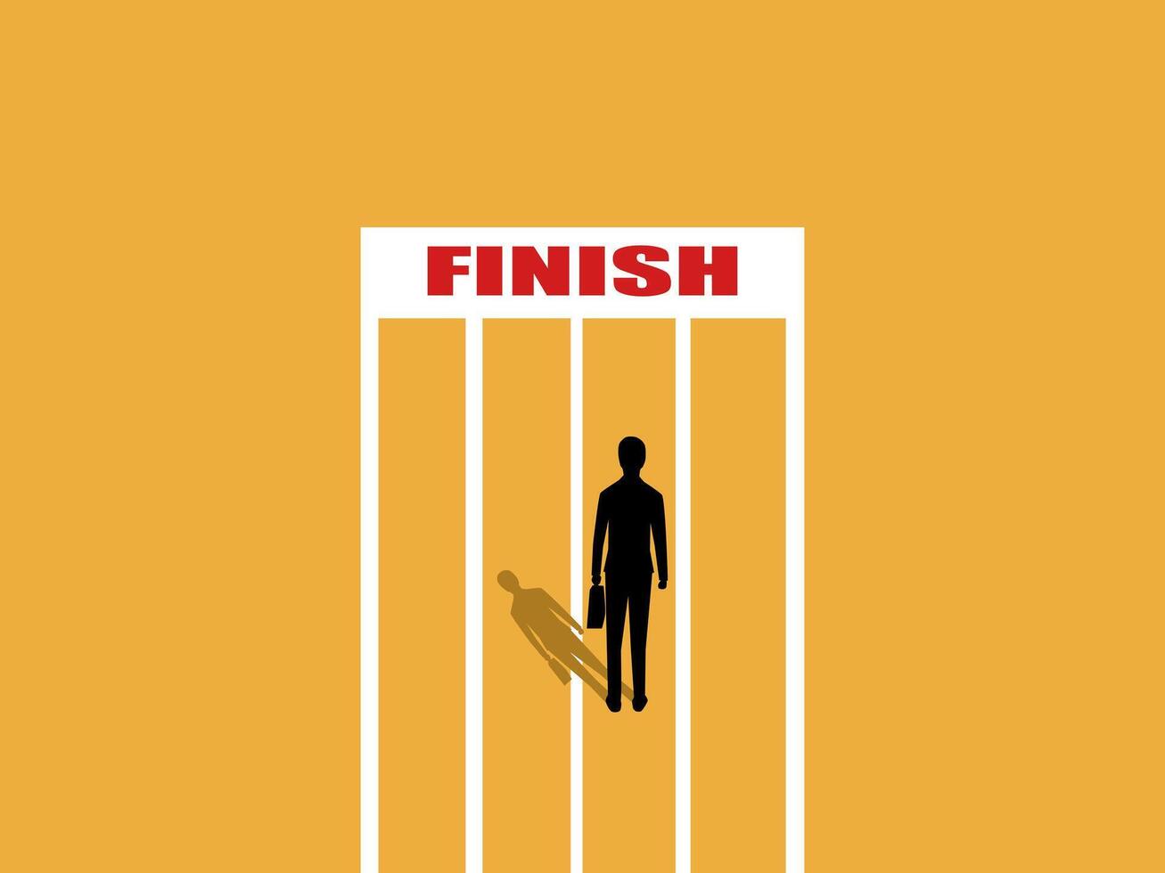 Success, Victory ,Businessman standing on the finish line vector