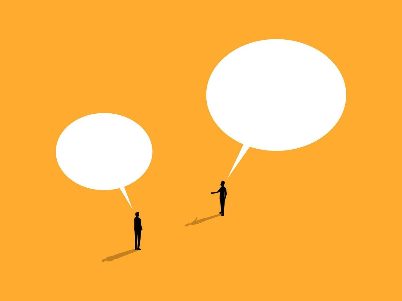 Talk, Communicate, Business leader has a bigger speech bubble than others vector