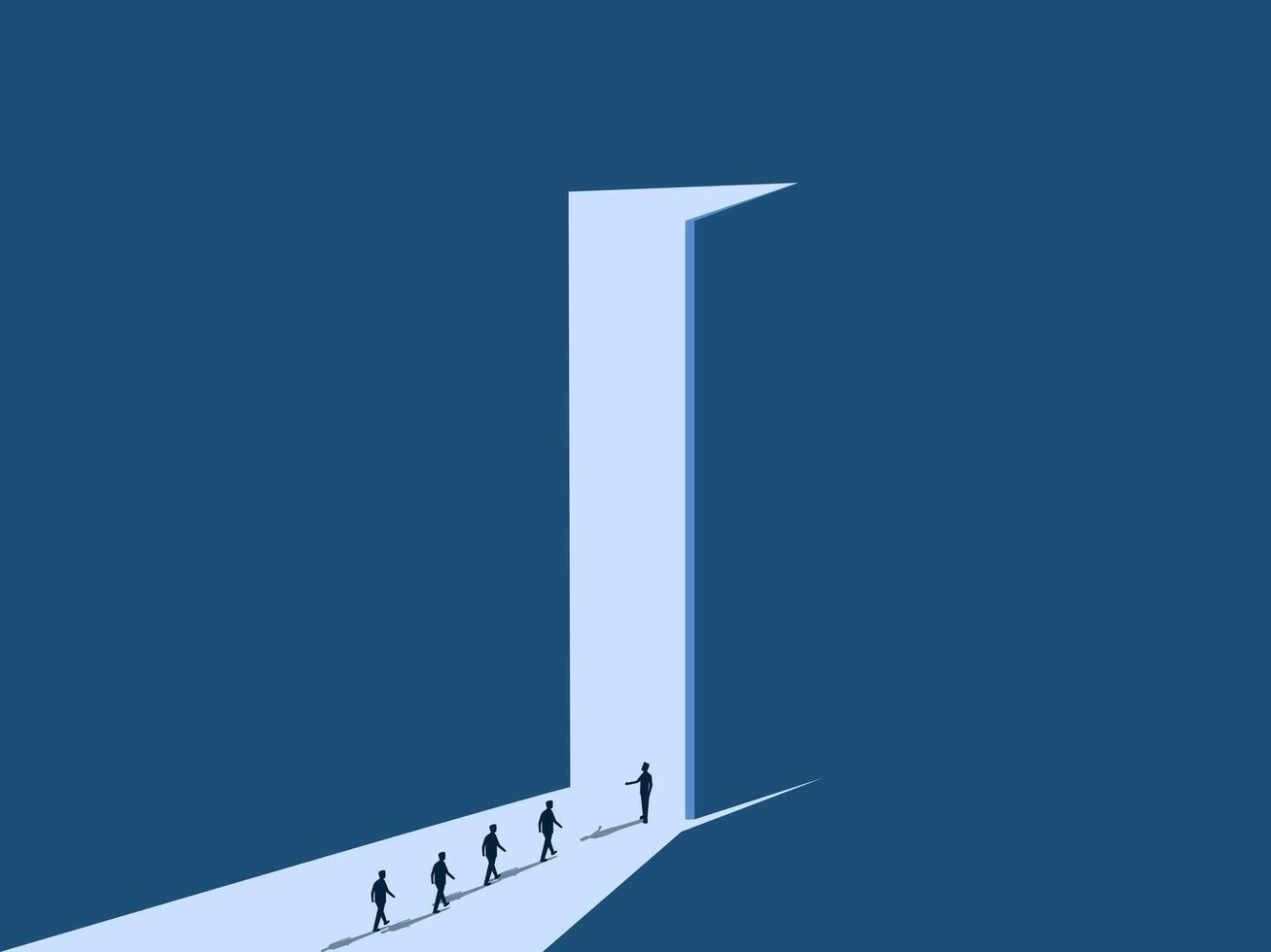 Businessmen standing to welcome new employees vector