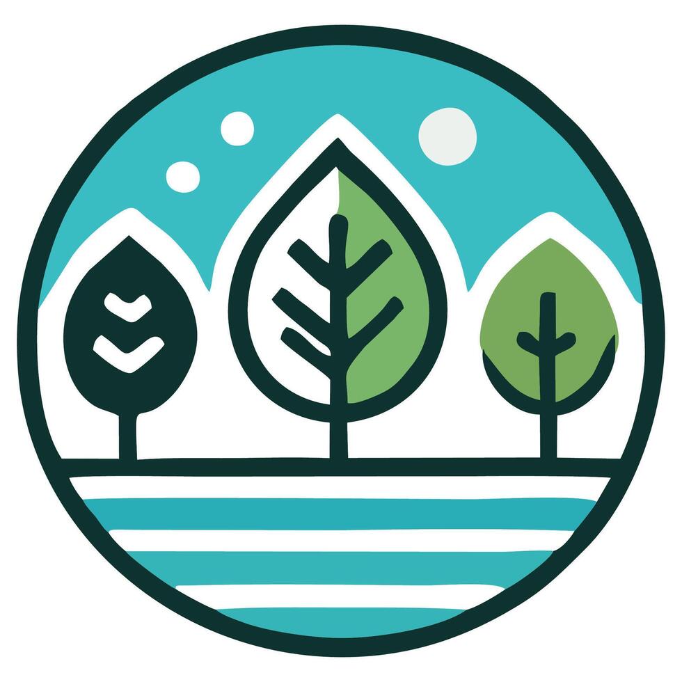 Tropical Rainforest Eco Logo.Nature Conservation Symbol vector