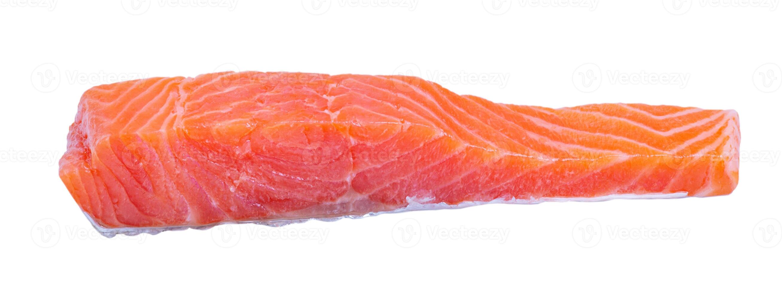 Piece of trout fish isolate on a white background. Salmon photo