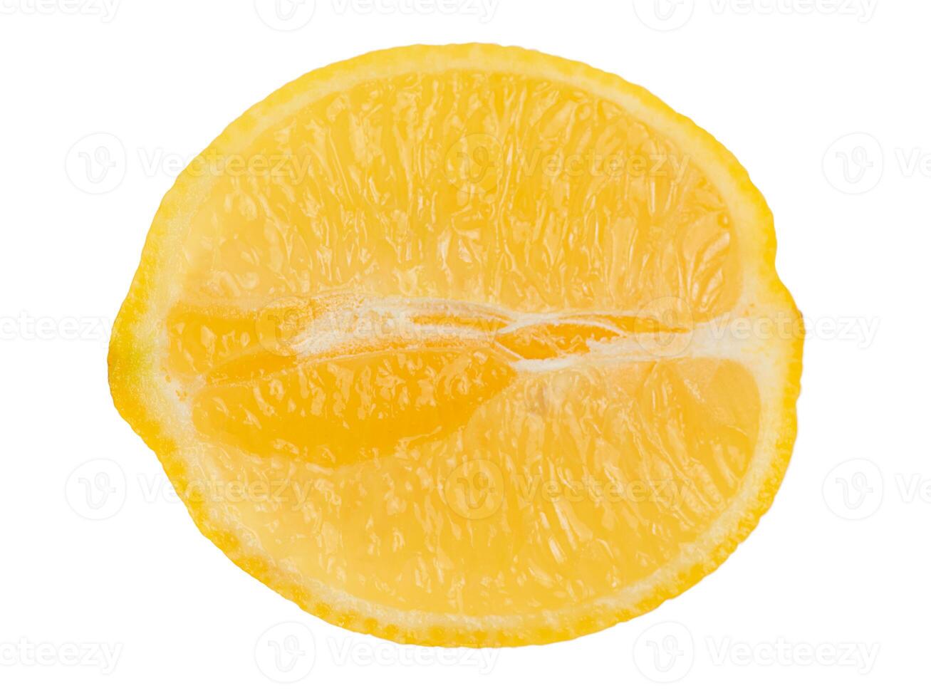 Half a lemon as a background isolate on white. photo