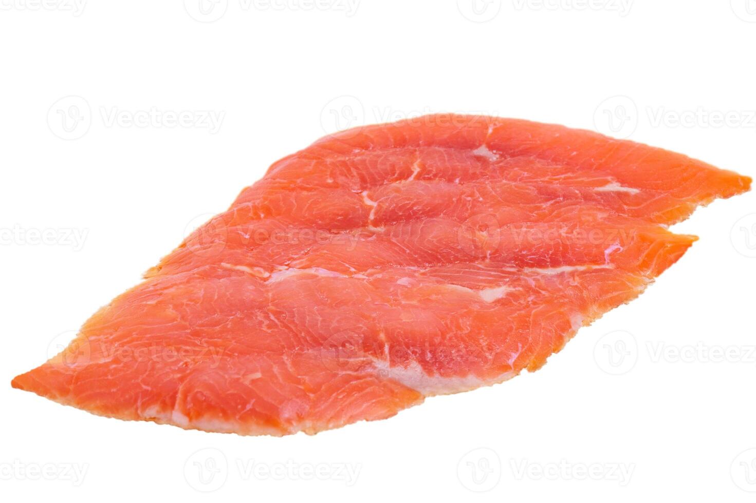 Sliced Fresh Salmon isolated on white background. Salmon Fillet. photo