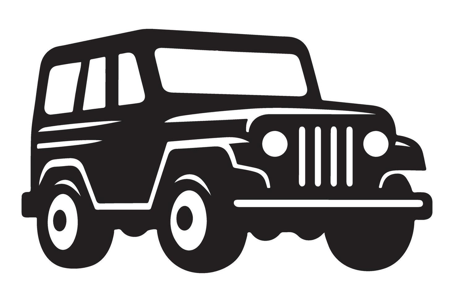 Black Jeep Illustration For Off Road And Adventure Designs vector