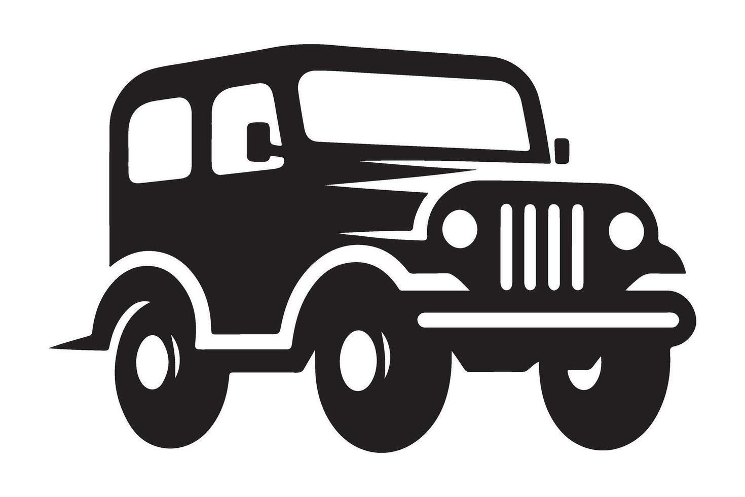Off Road Jeep Car Silhouette Illustration for Adventure and Travel vector