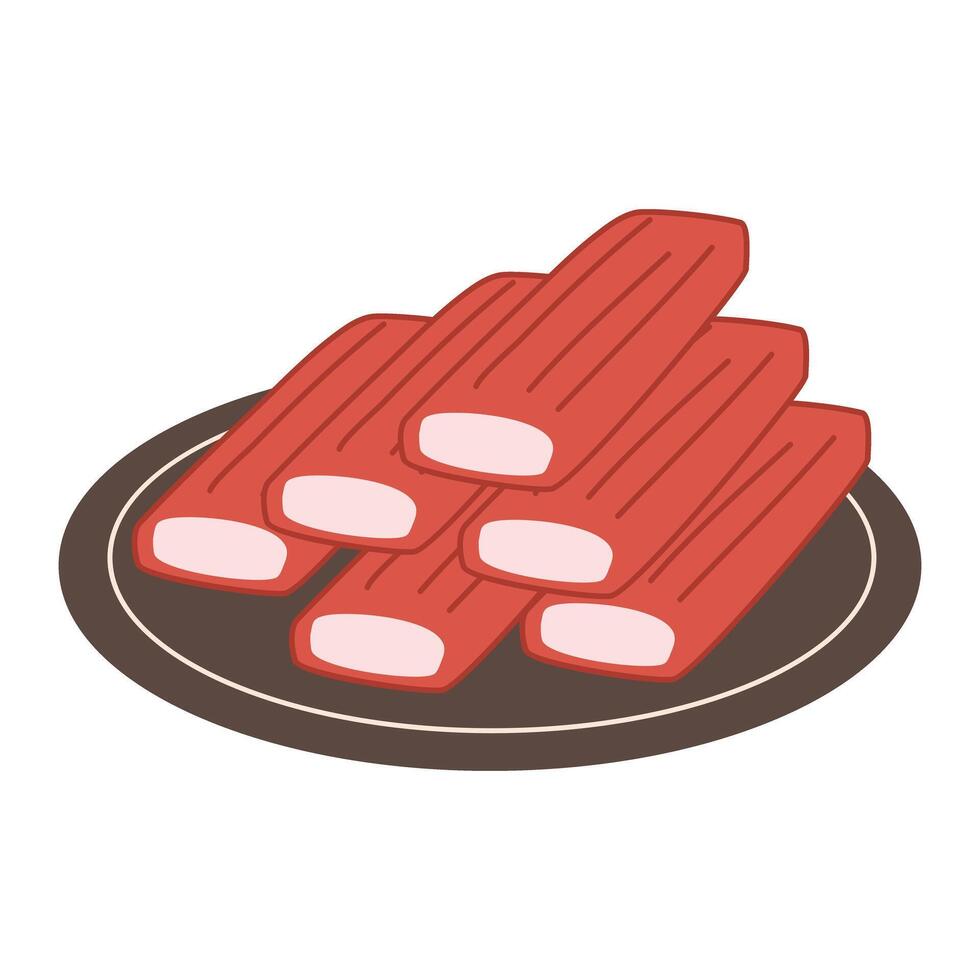 illustration of surimi crab sticks vector