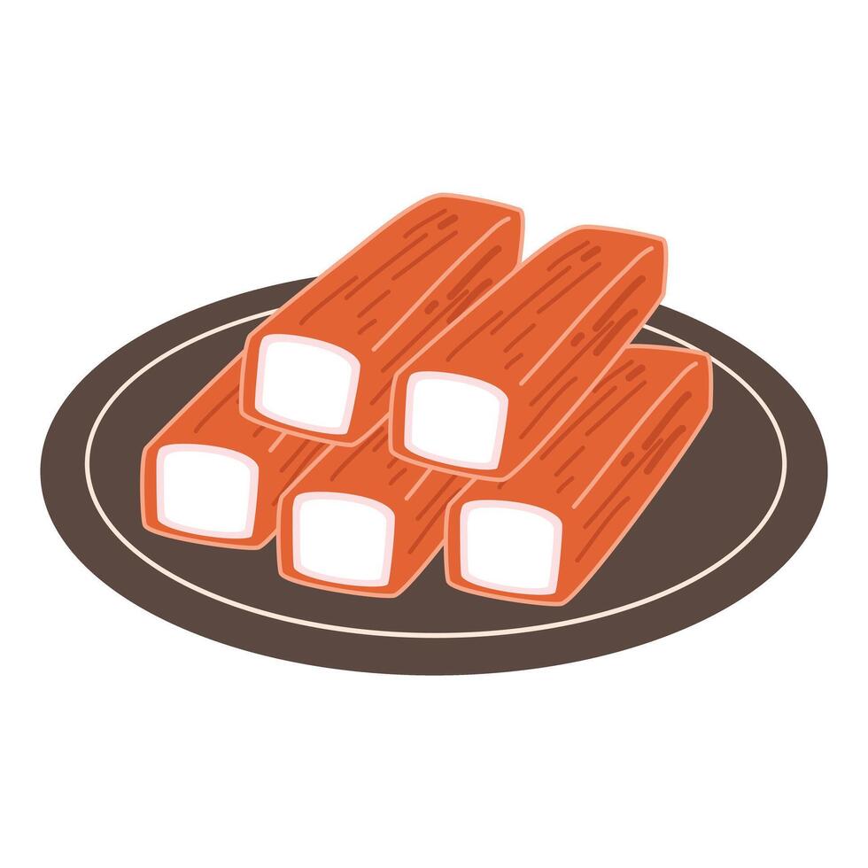surimi crab stick ingredient of shabu shabu hotpot vector