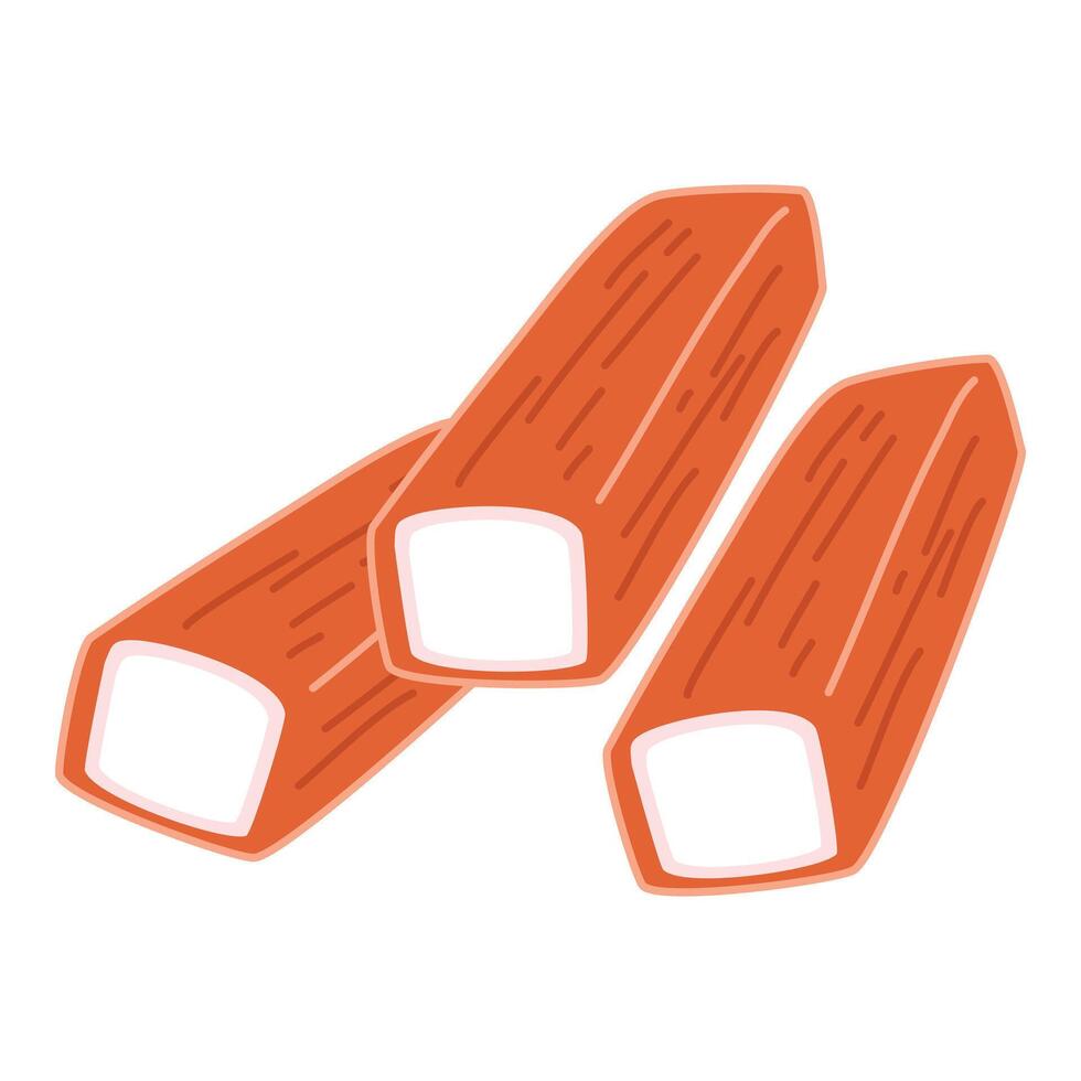 Surimi Crab Sticks seafood illustration vector