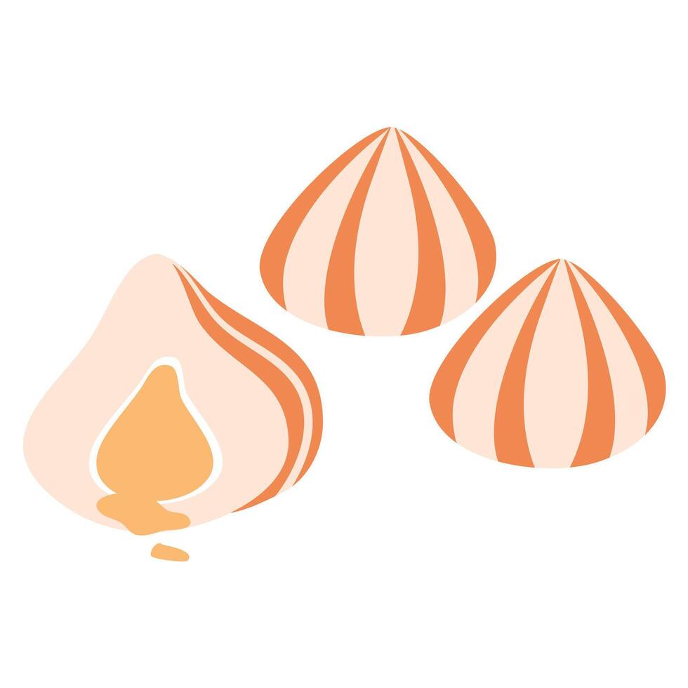 Fish dumpling cheese seafood steamboat vector