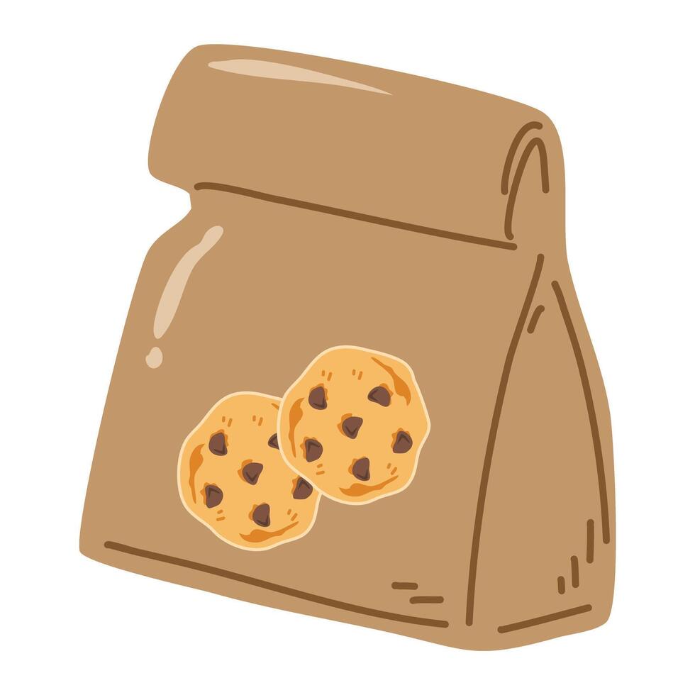 Package of Chocolate Chip Cookies vector