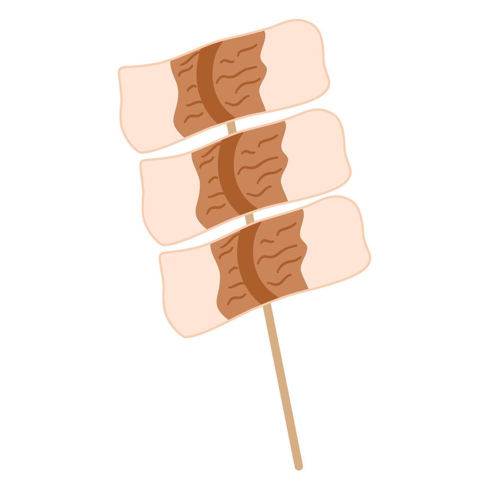 Japanese food, Chikuwa fried grilled illustration vector