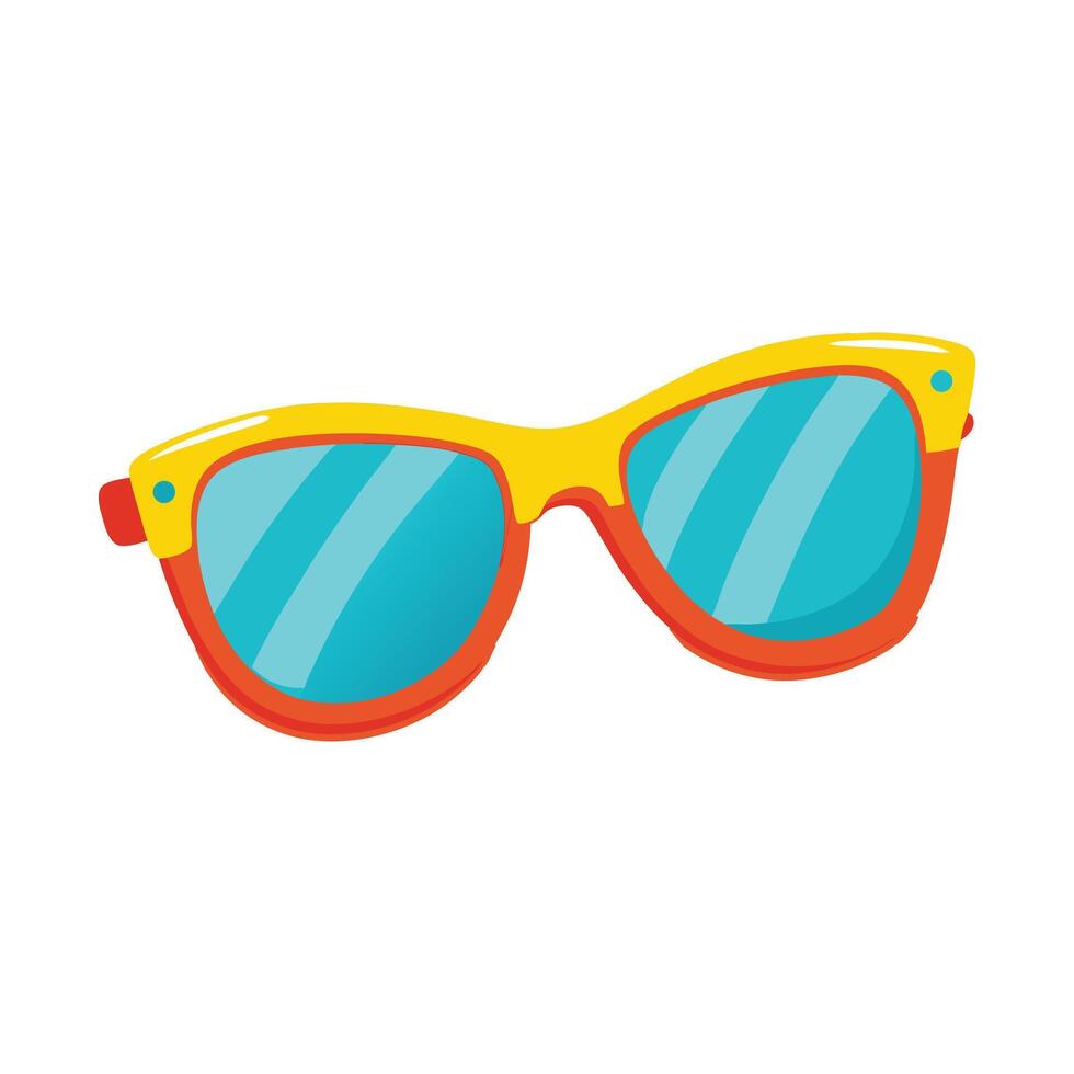Retro Red and Yellow Sunglasses in a Fun and Stylish Summer Illustration vector