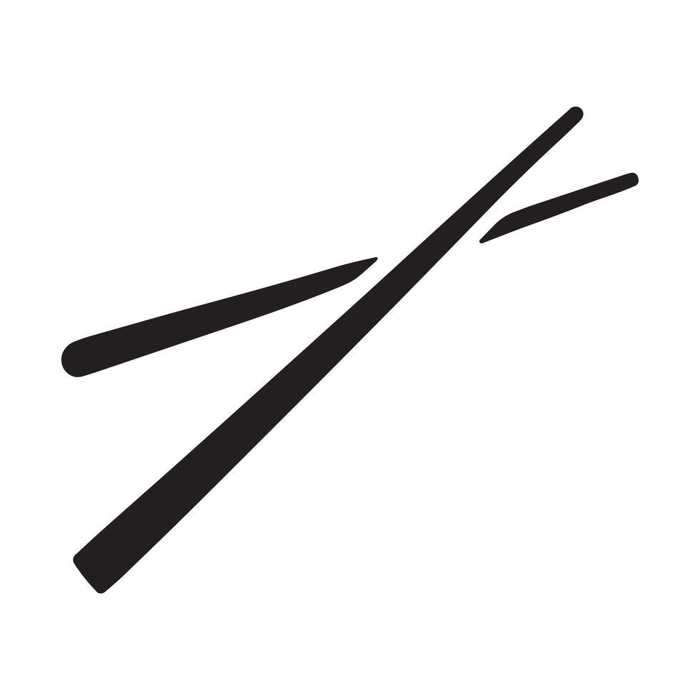 Stylish Black Chopsticks in a Minimalist and Modern Food Illustration vector