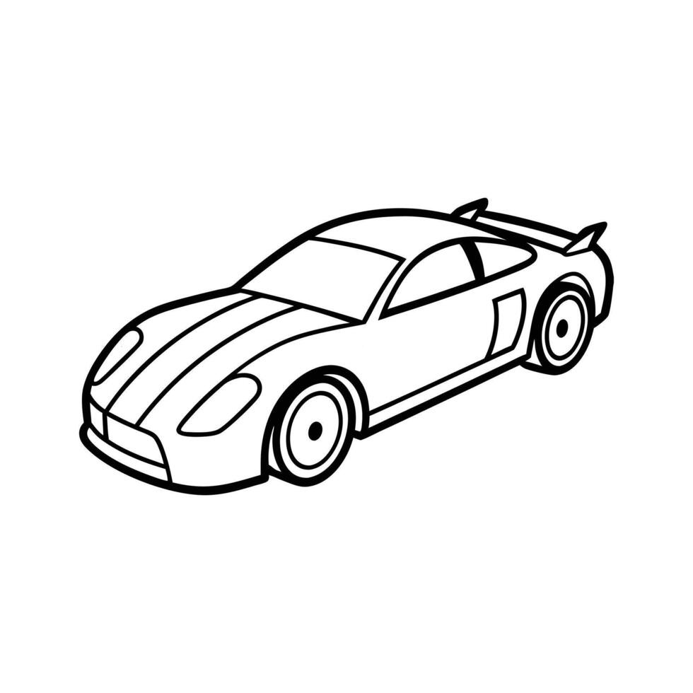 Cute Race Car Outline for Colorings Books with Fast Speed Design vector