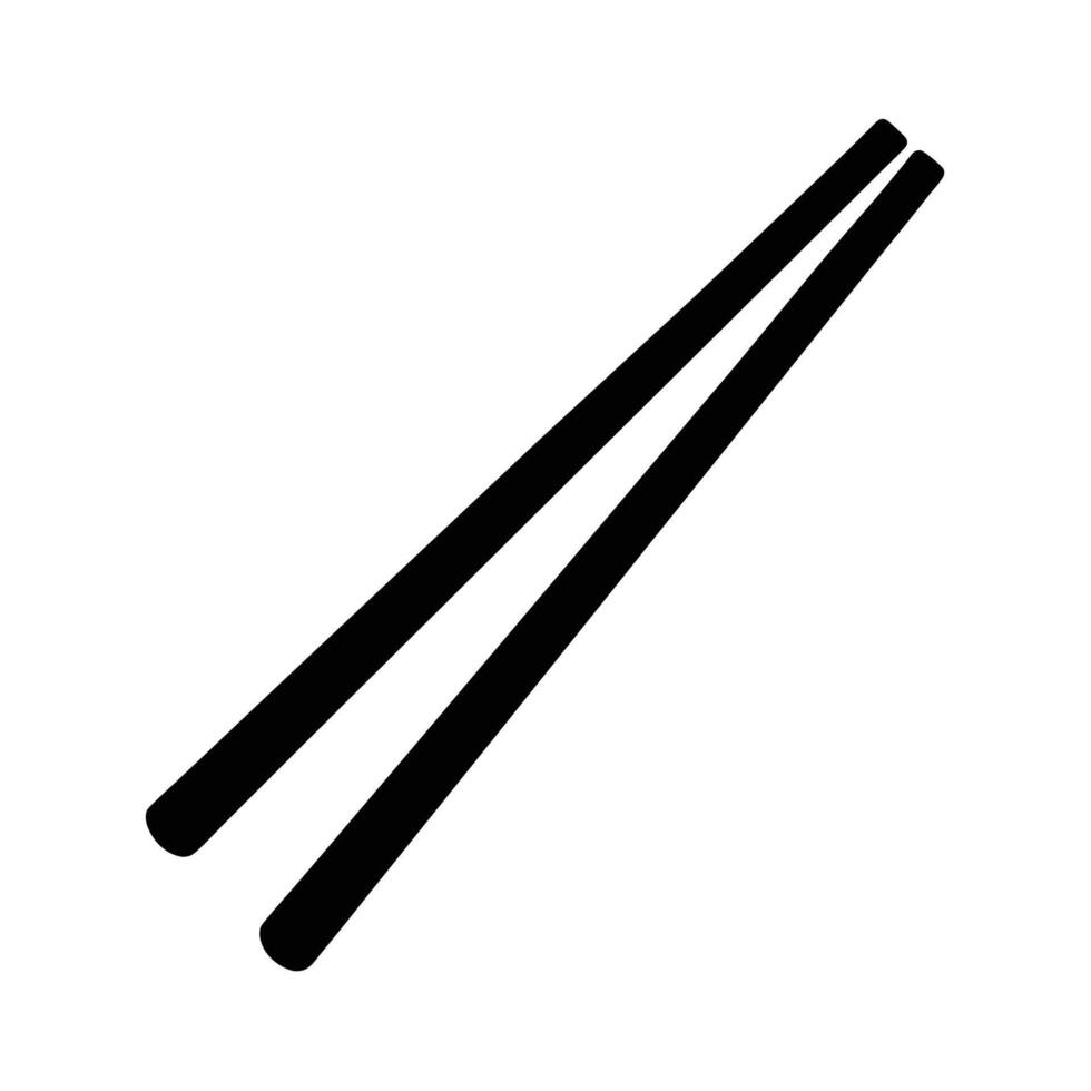 Black Chopsticks in a Minimalist and Modern Food Illustration vector