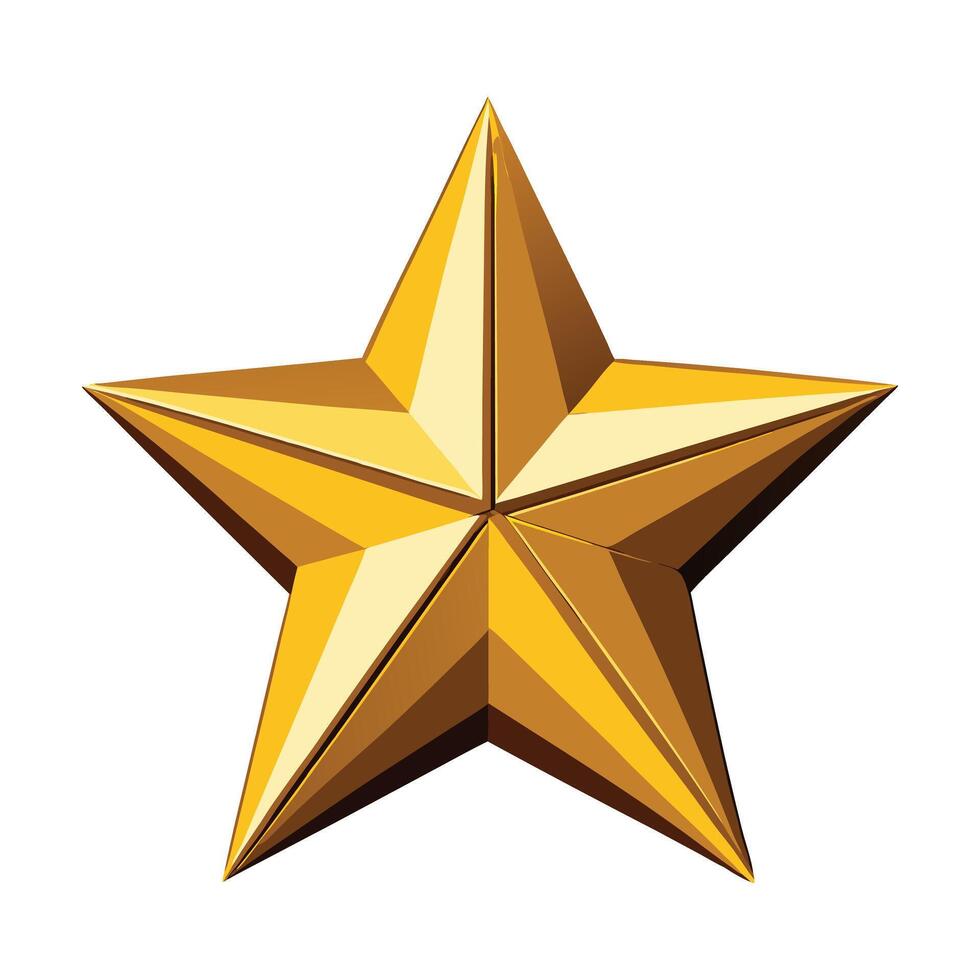 Golden 3D Star with a Metallic Shine for a Luxurious and Elegant Look vector