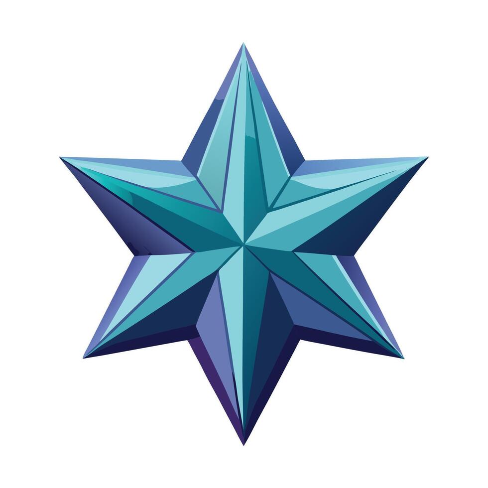 Shiny Metallic Blue Star with a Reflective 3D Effect for a Futuristic Look vector