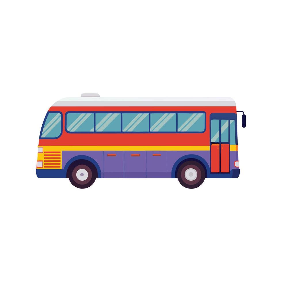 Classic Retro Bus in a Bright and Nostalgic Vintage Travel Illustration vector
