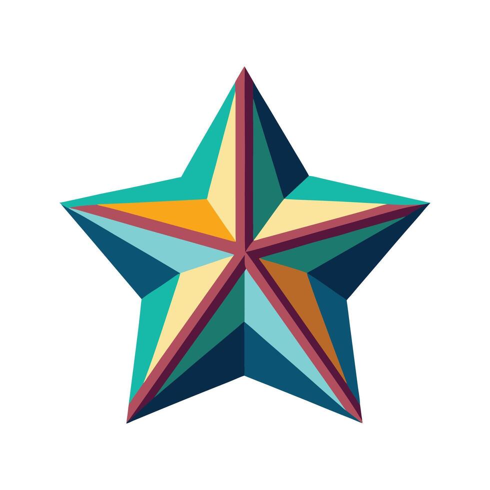 Colorful 3D Star with a Blend of Bright Hues for a Modern and Artistic Look vector