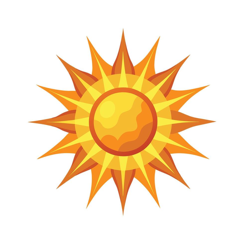 Sun with Bold Rays in a Bright and Cheerful Summer Illustration vector
