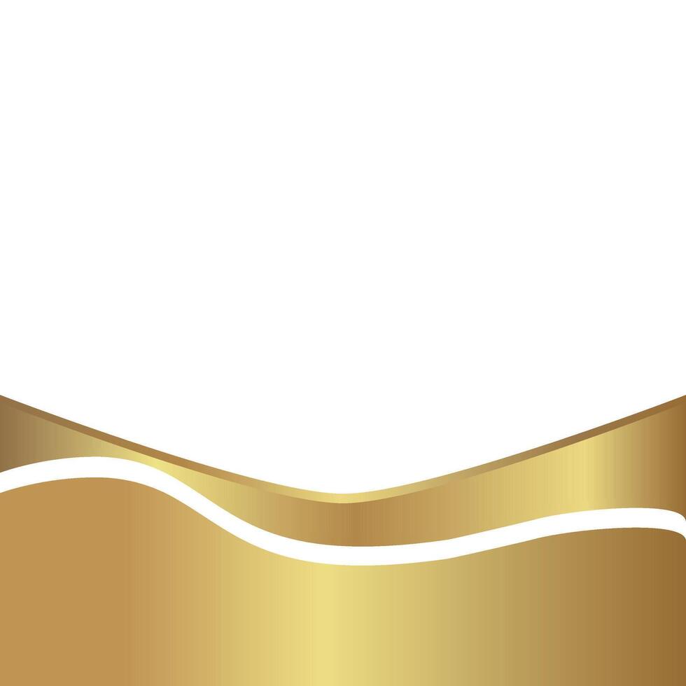 White background with gold elegant effect. Gold background with space for text. Gold gradient for banner, golden wavy shape, gold radient luxury. Illustration. Eps10. vector