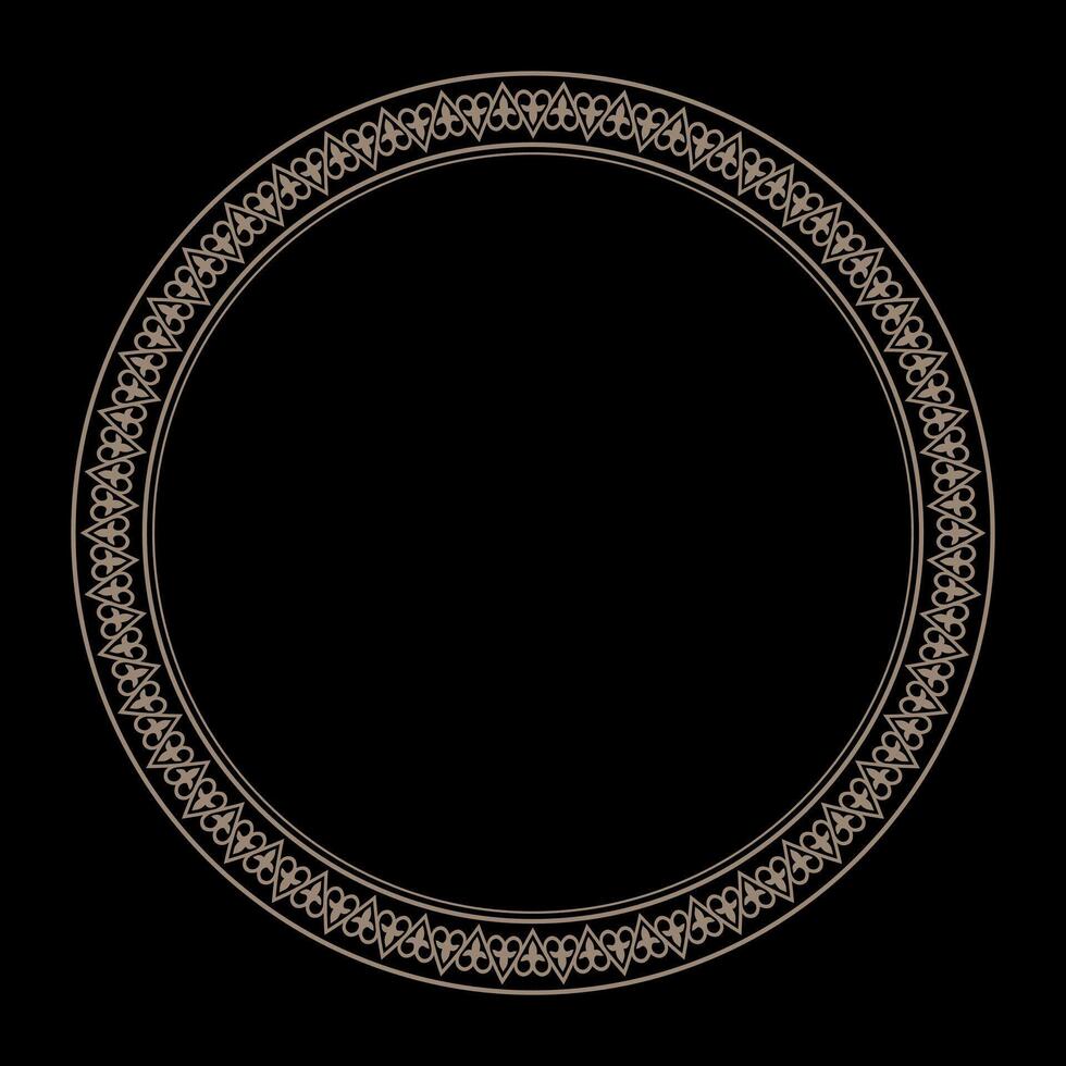Oriental round frame. Template for laser cutting, invitation, greeting card, laser, engraving, porcelain, embroidery, textile vector