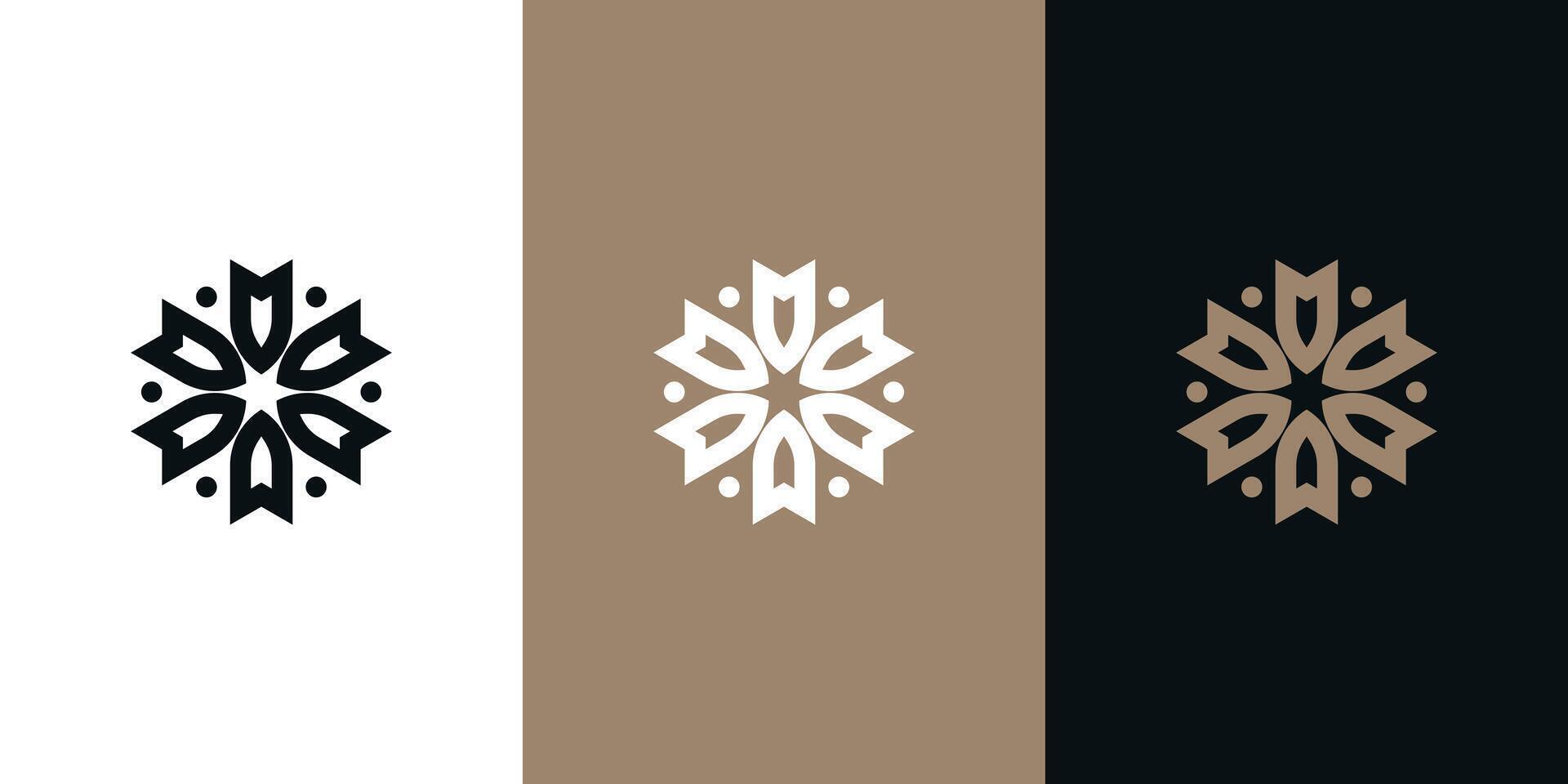 Abstrack elegant leaf flower logo design vector