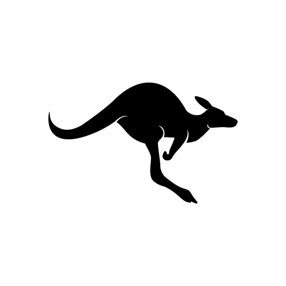 kangaroo silhouette logo design template vector