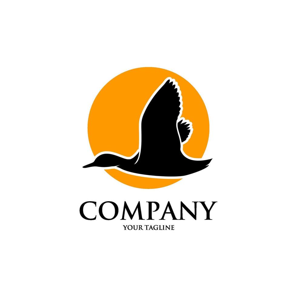 flying duck logo template vector