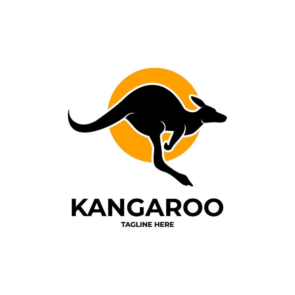 kangaroo abstract logo design vector