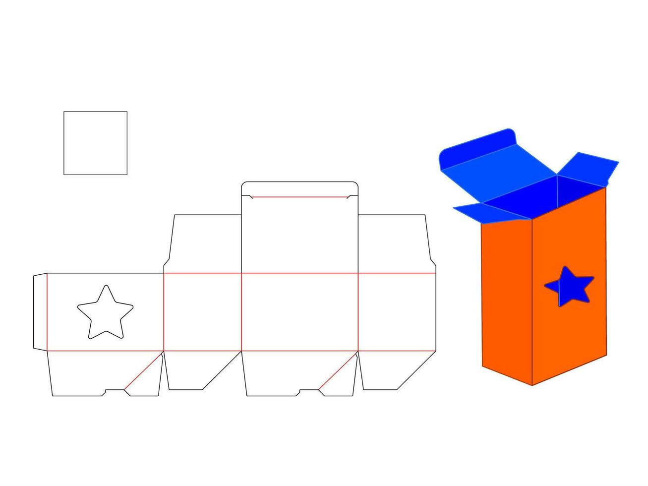 Unique Star Shape Window Box LASER CUT Design Files vector