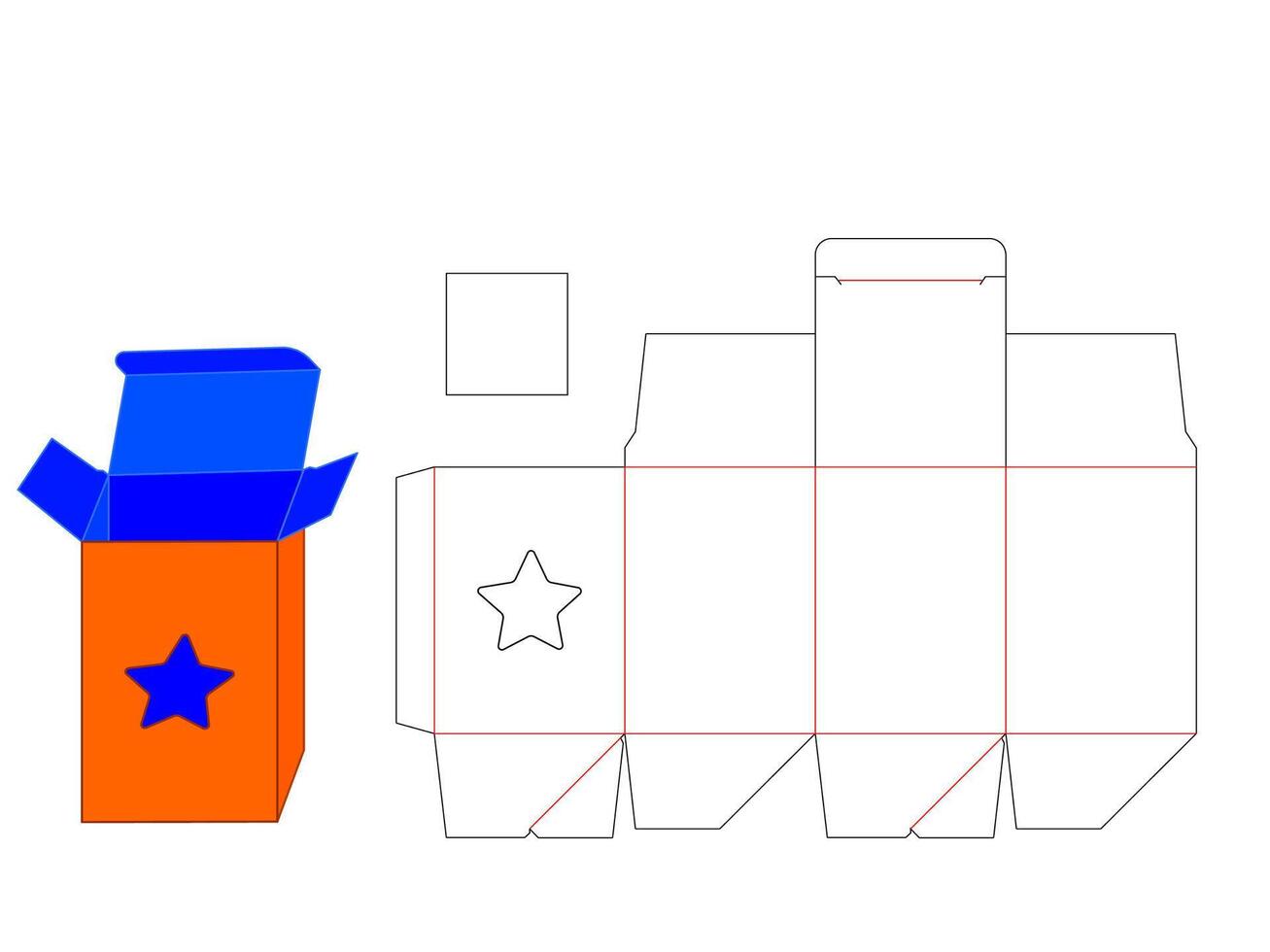 Star Shape Window Box LASER CUT Template vector
