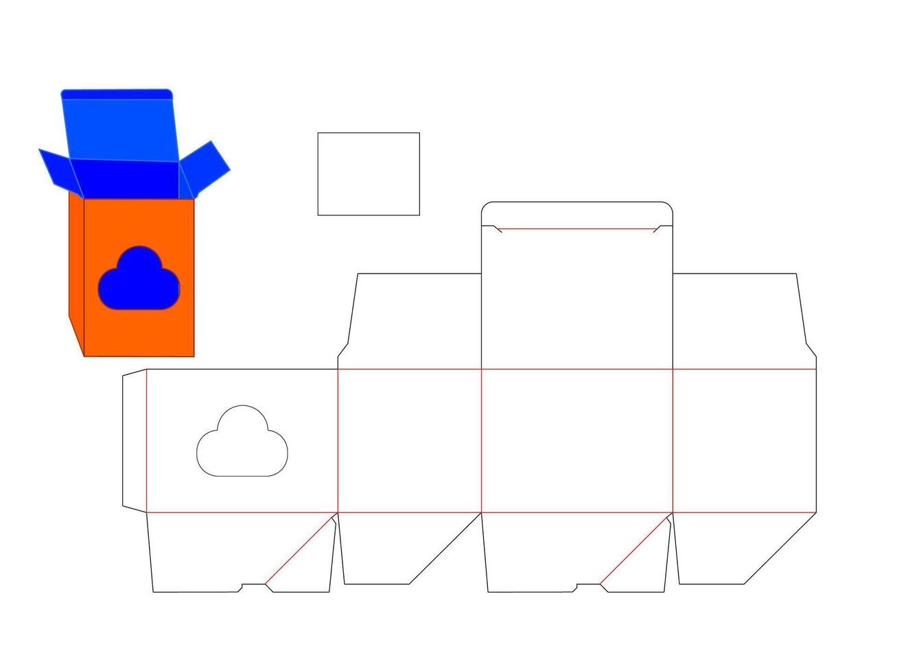 Unique Cloud Shape Window Box Laser Cut Template vector