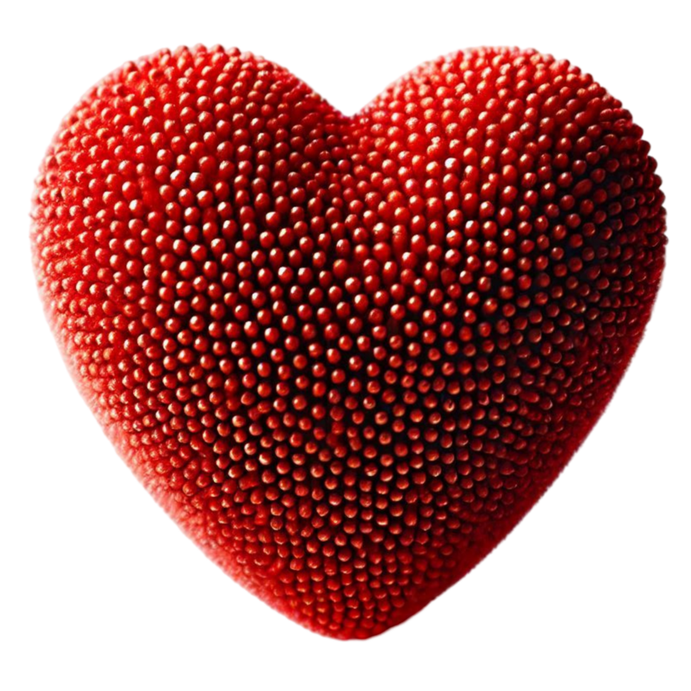 Three-Dimensional Red Heart Made of Spherical Elements png