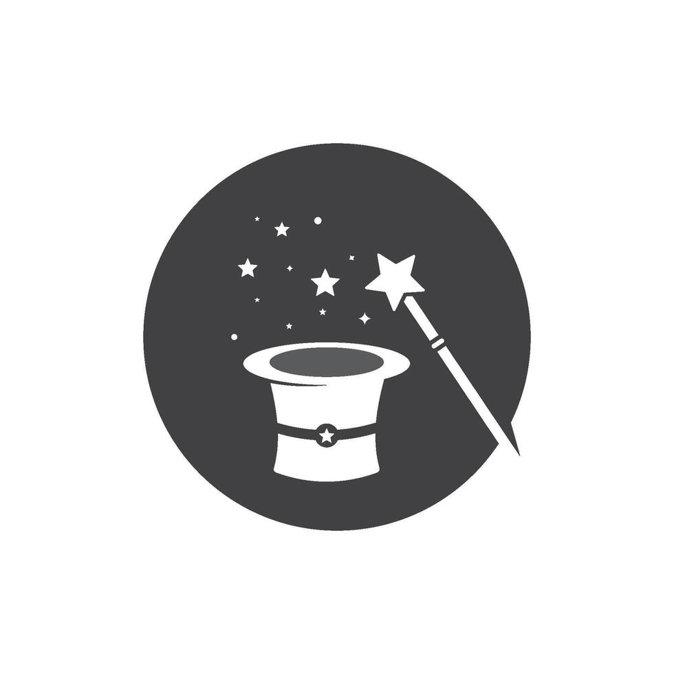 Wand Magic stick on circle vector